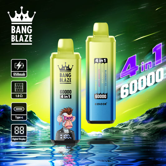Bang Blaze 60K 4-in-1 Vape | Blueberry Ice / Peach Ice / Rainbow Candy / Lemon Sour Orange