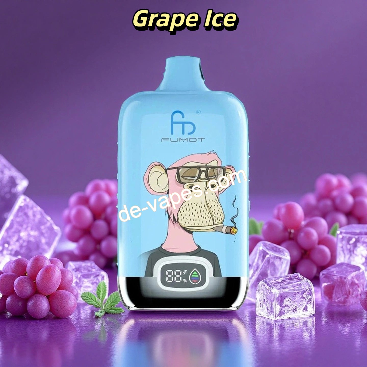 RandM Tornado Vape Digital Box 12000 Grape Ice  DE-Vapes