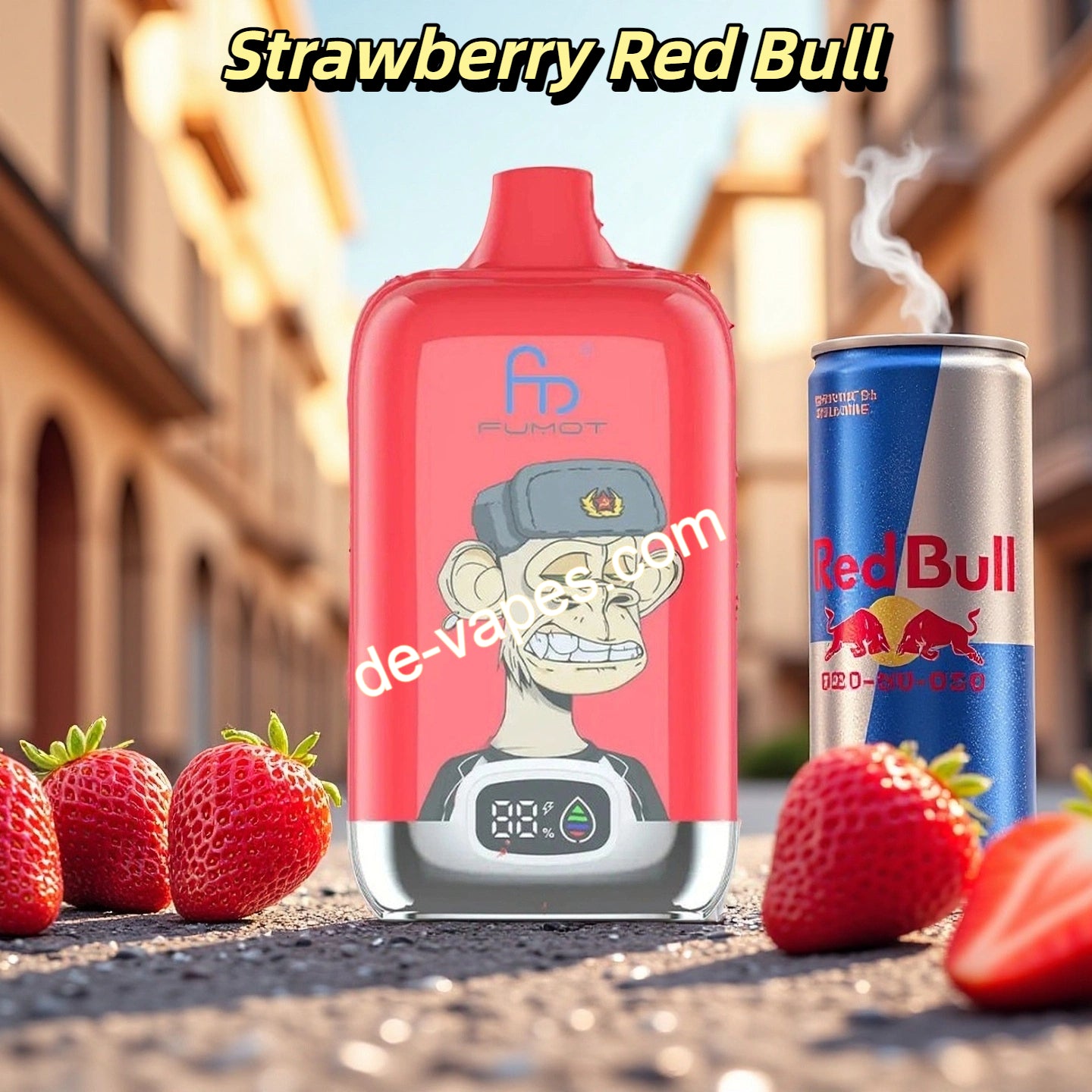 Strawberry Red Bull RandM Tornado 12000