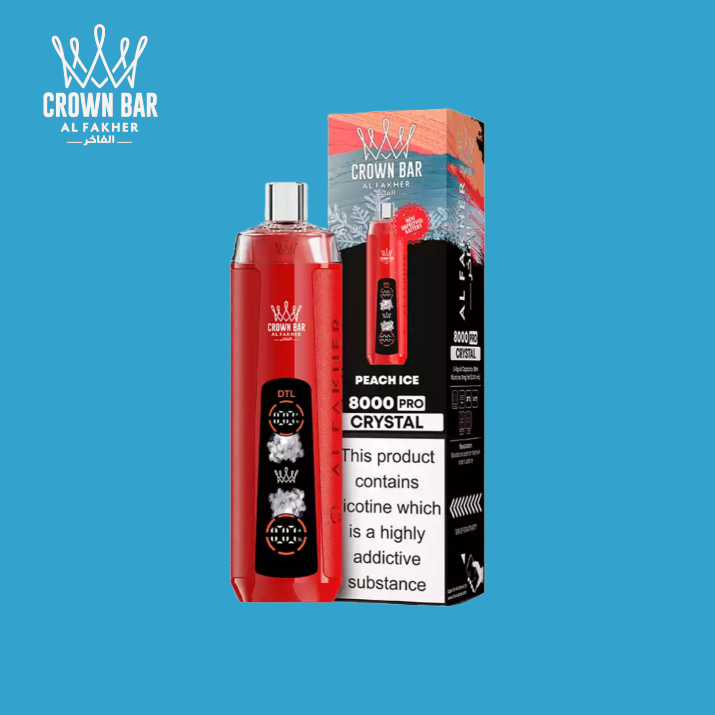 Peach Ice Al Fakher Crown Bar 8000