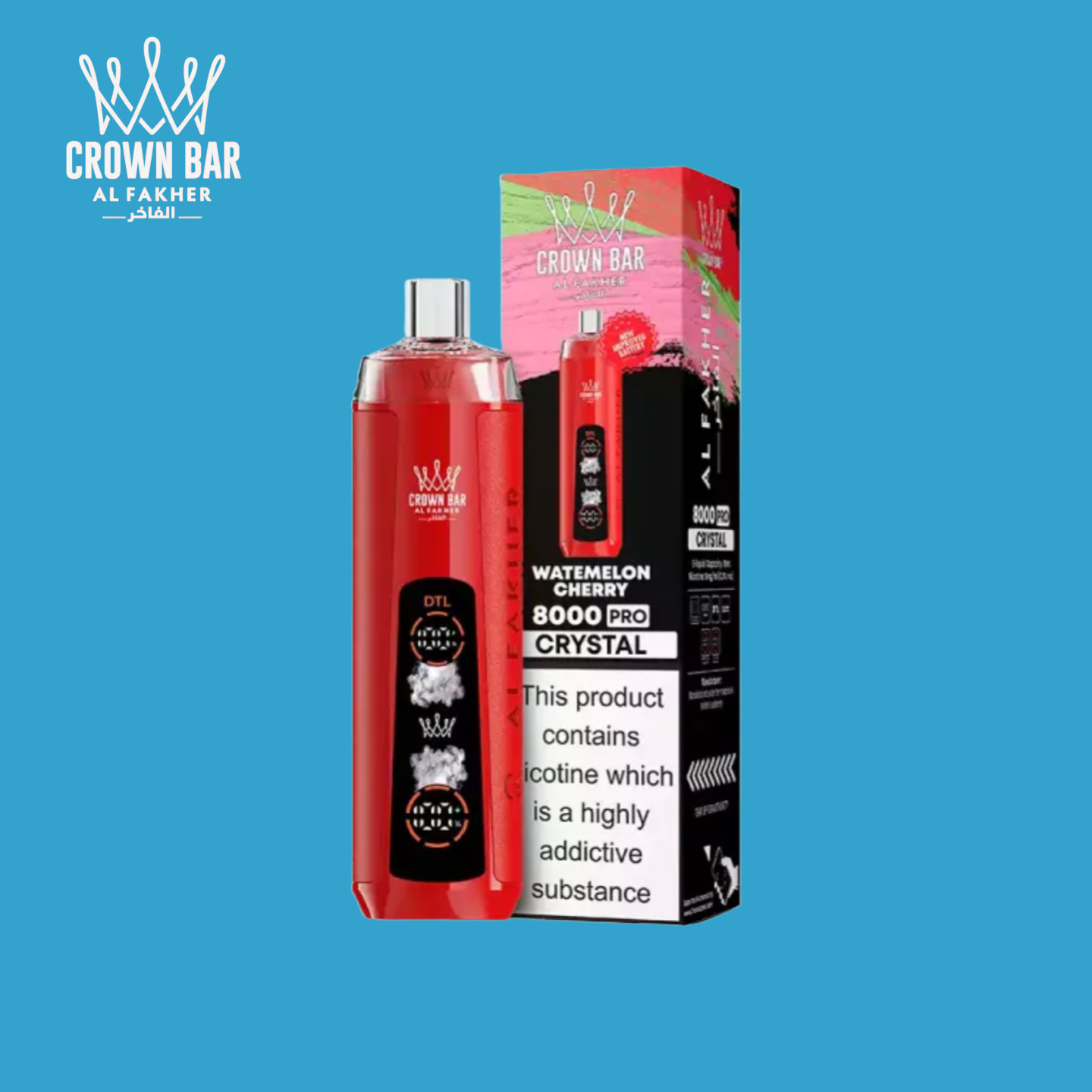 Watermelon Cherry Al Fakher Crown Bar 8000 Puffs