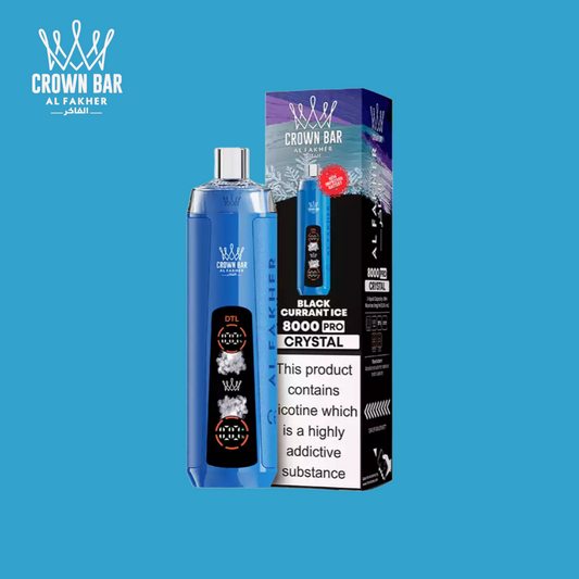 Al Fakher Crown Bar Crystal 8000 Puffs Black Currant Ice