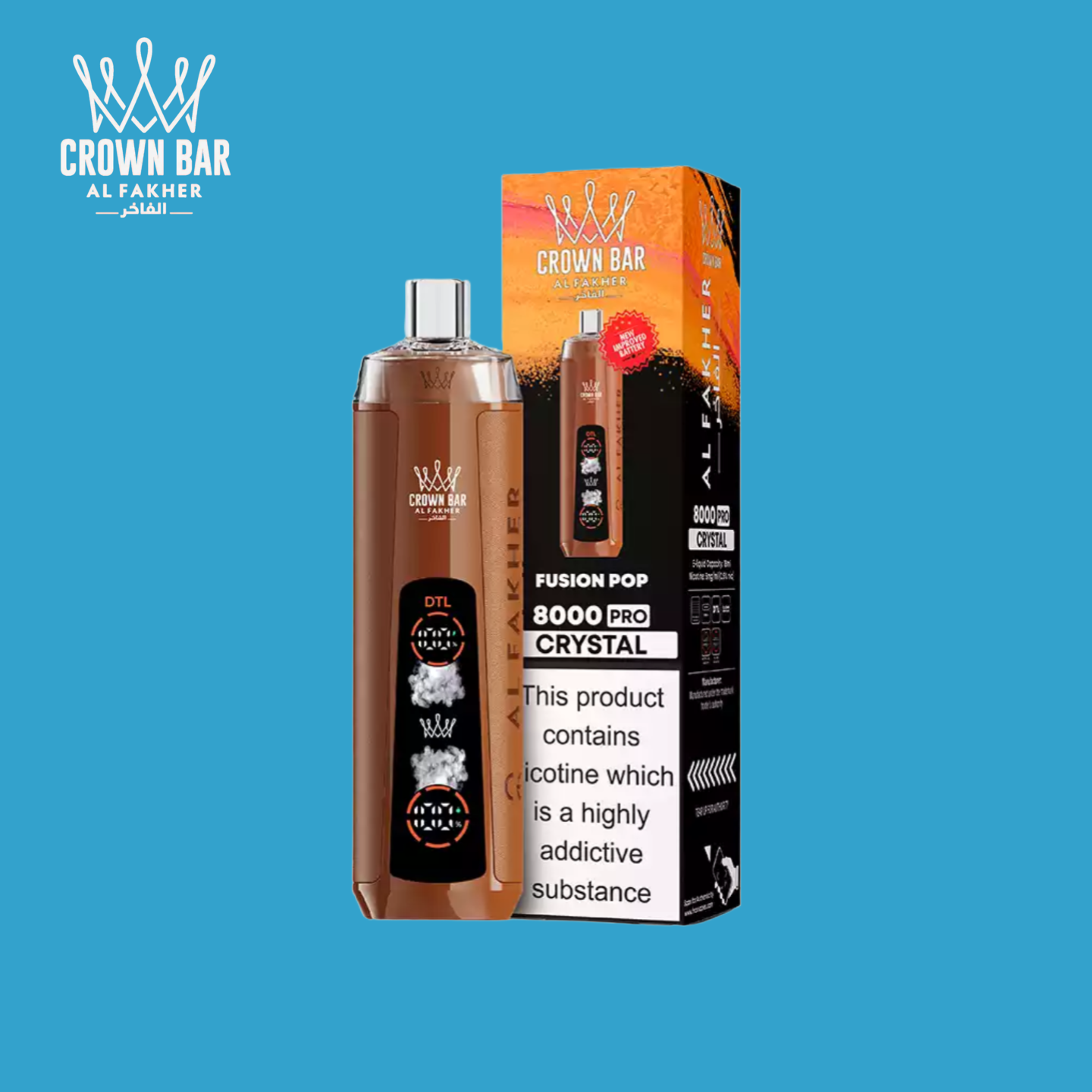 Al Fakher Crown Bar 8000 Puffs Fusion Pop