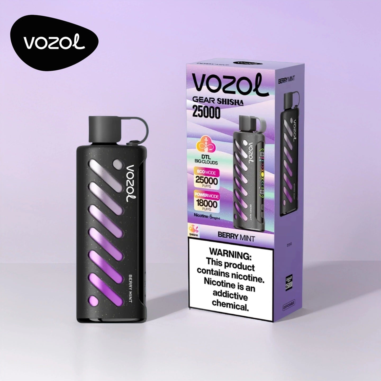Berry Mint Vozol 25K Dual-Mode Einweg-Vape