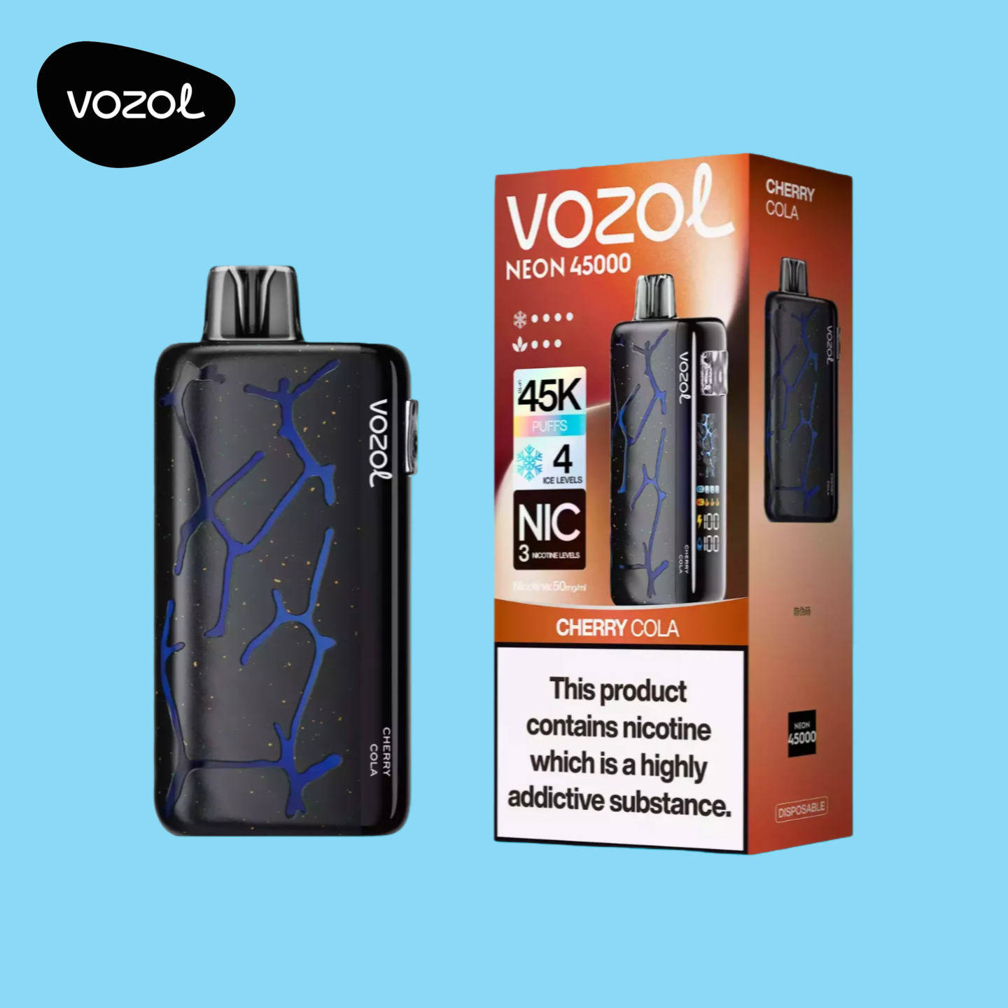 Vozol Neon 45K Vape Cherry Cola Geschmack