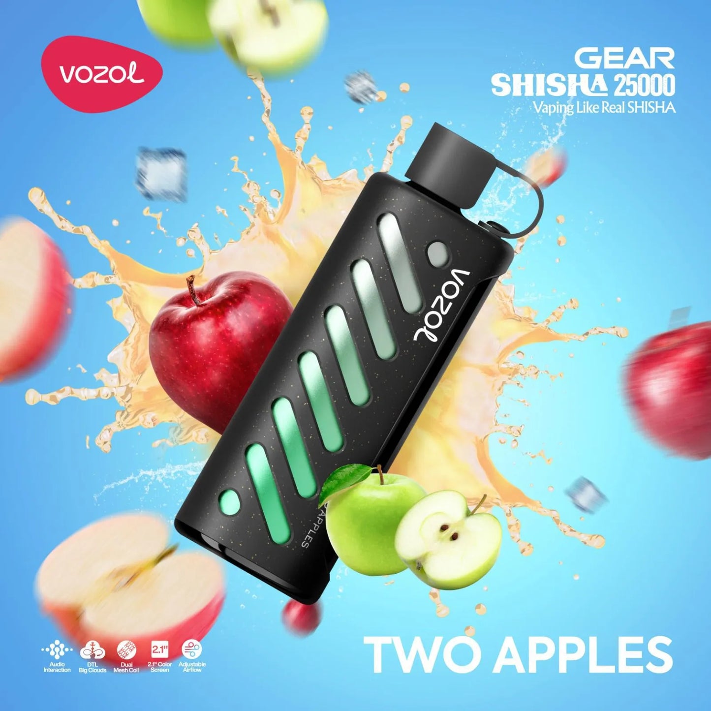 Vozol Gear Shisha 25000 Puffs - Two Apples