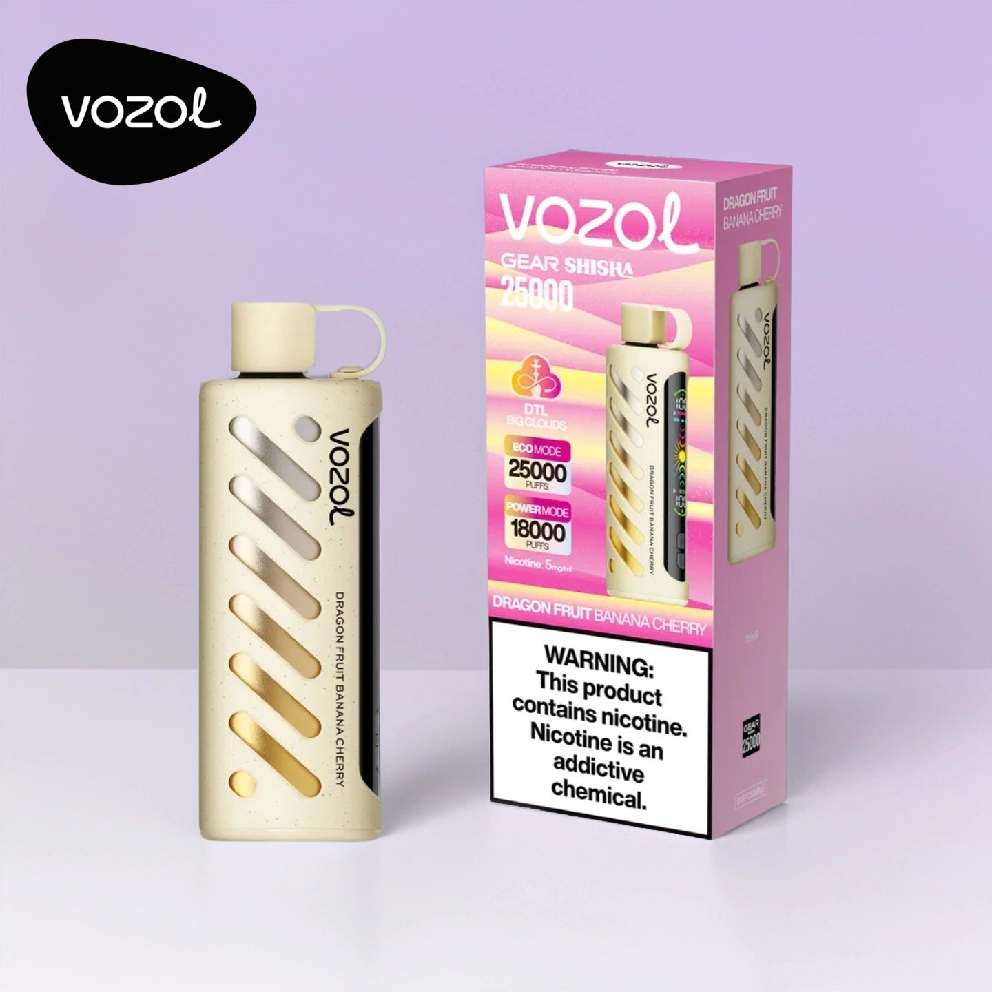 Dragon Fruit Banana Cherry Vozol Gear Shisha 25000