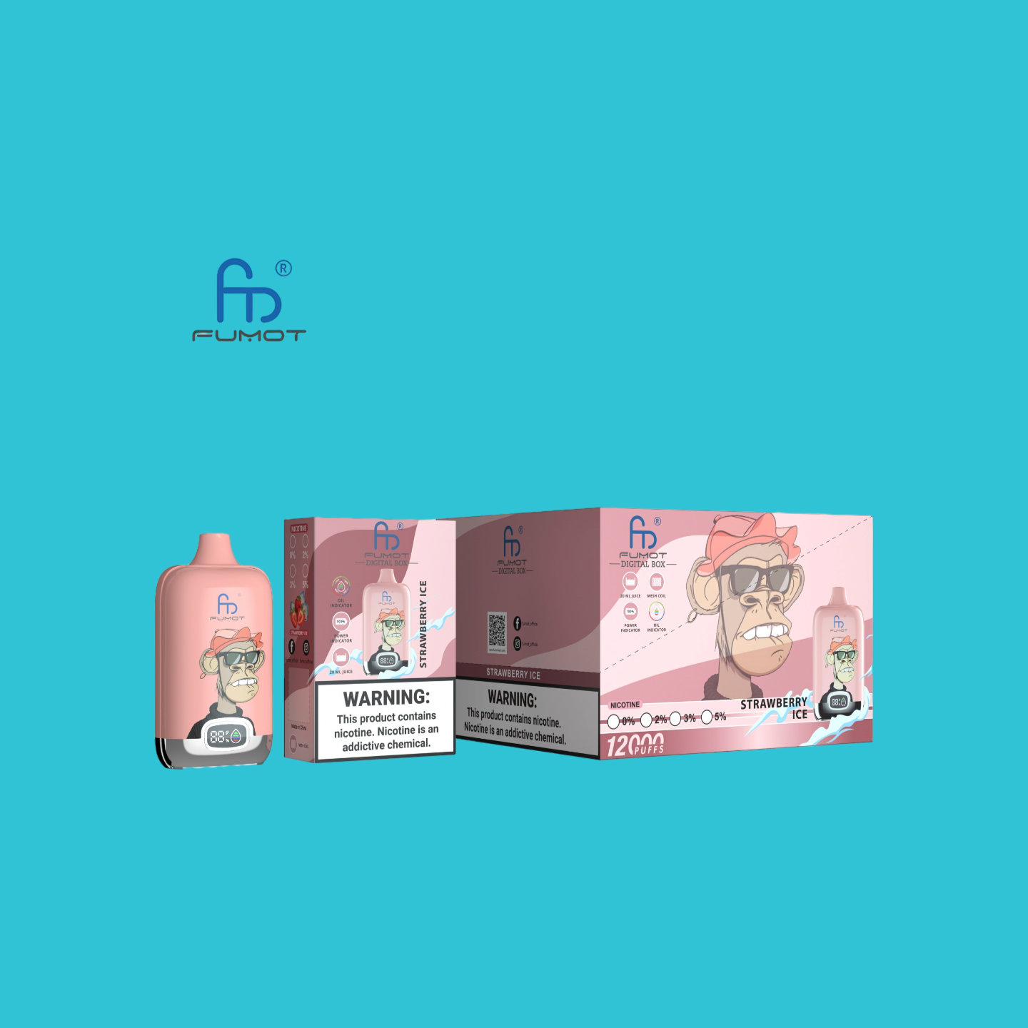 Strawberry Ice Randm Digital Box 12000 Puffs