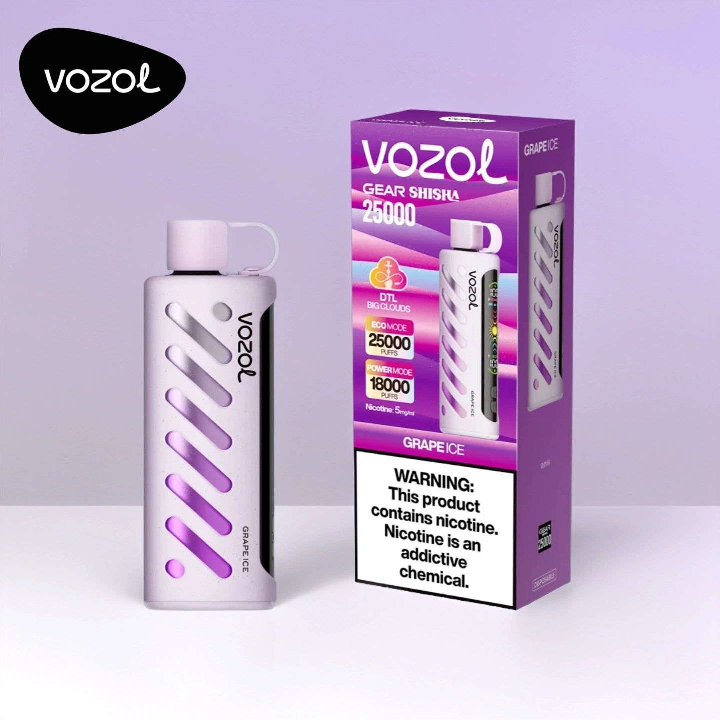 Grape Ice Vozol Gear Shisha 25000 Puffs