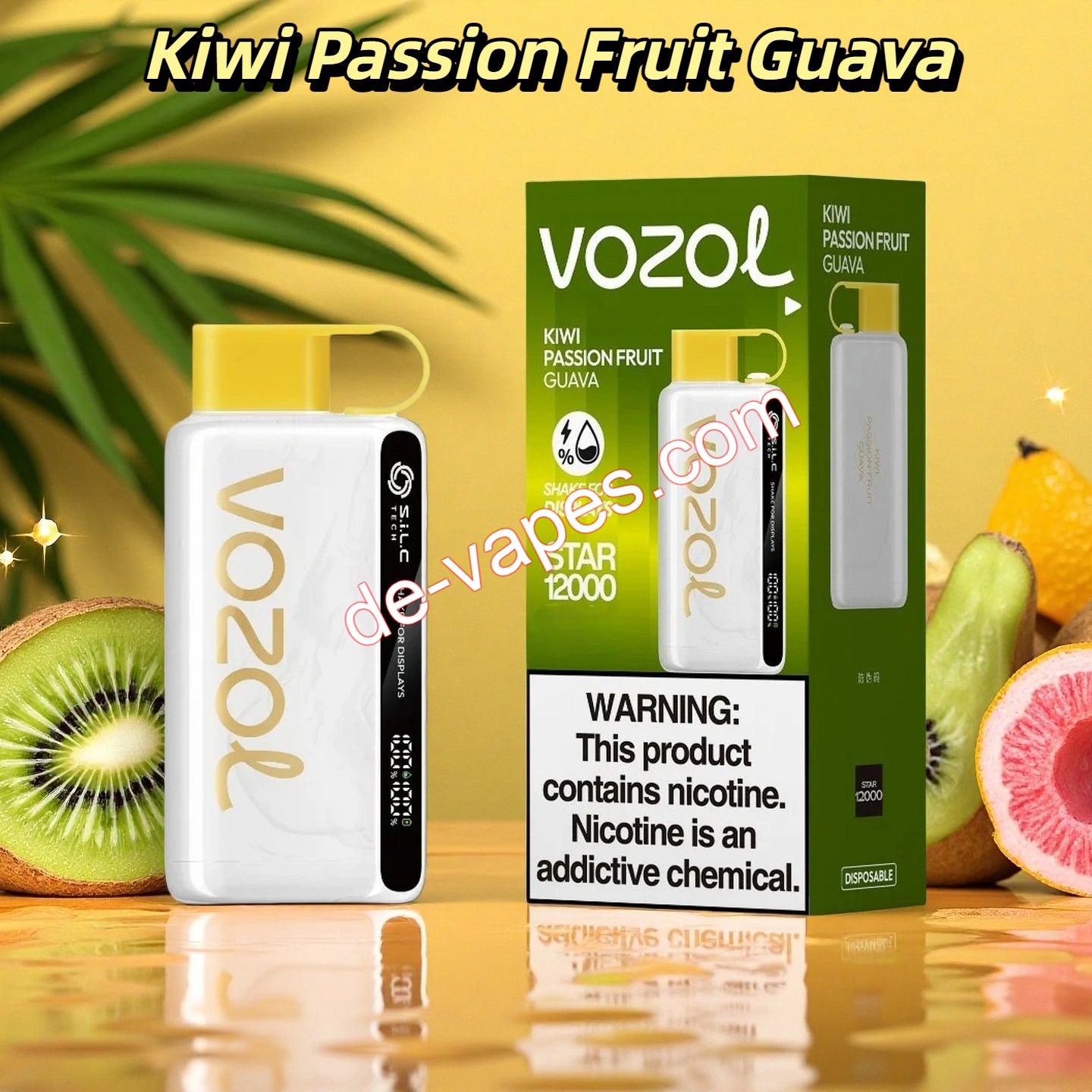 Kiwi Passion Fruit Guava Vozol Star 12000 Puffs