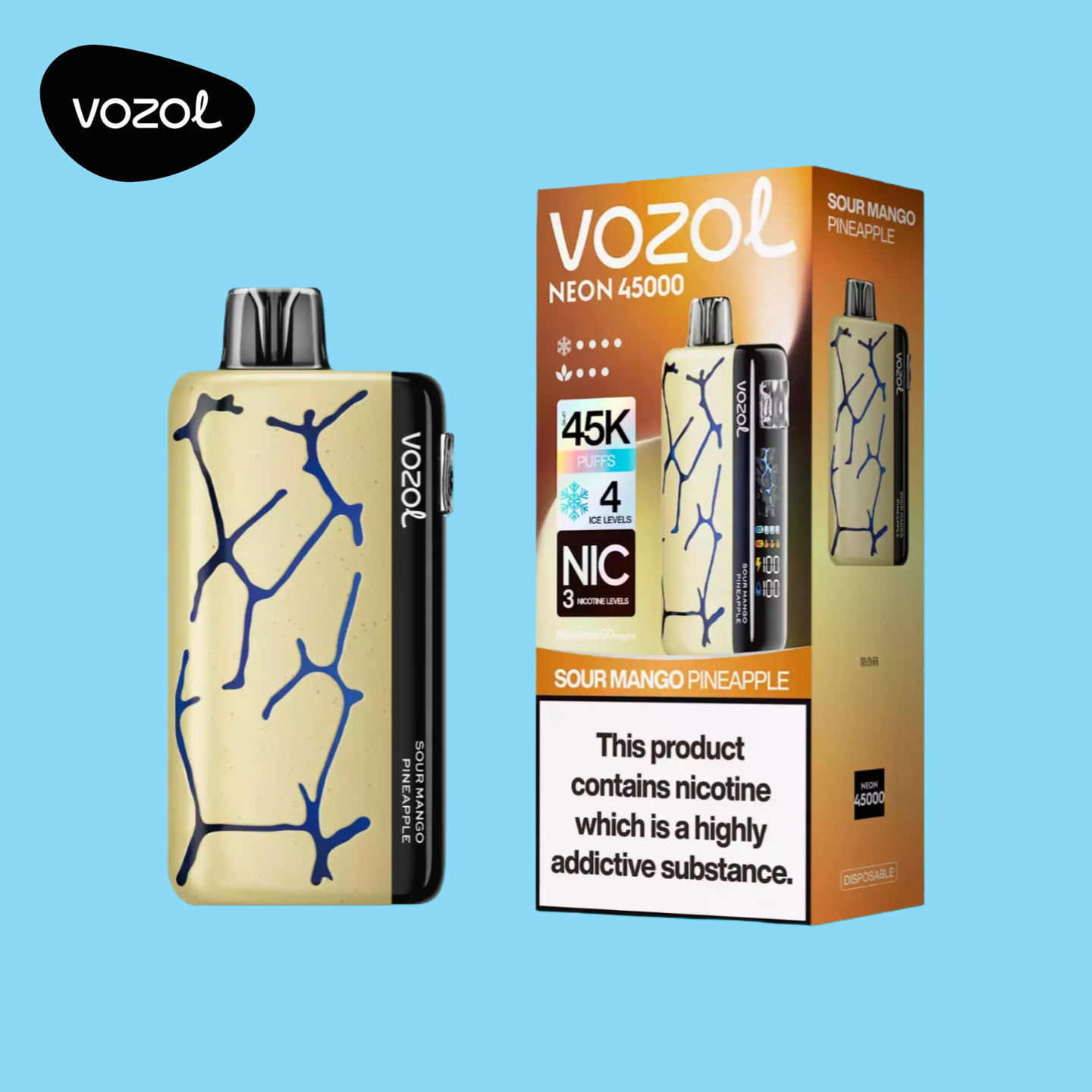 Sour Mango Pineapple Vozol Neon 45000