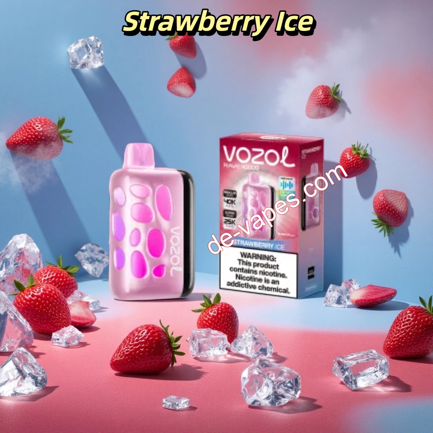 Strawberry Ice Vozol Rave Vape 40000