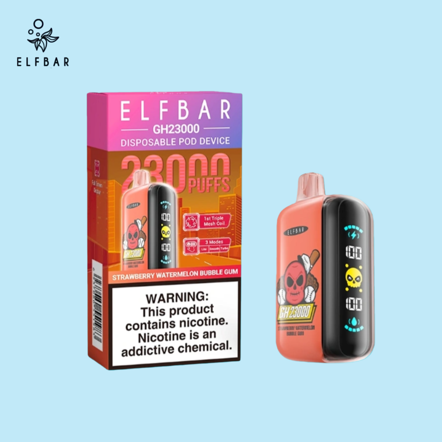 Strawberry Watermelon Bubble Gum ELFBAR GH23000