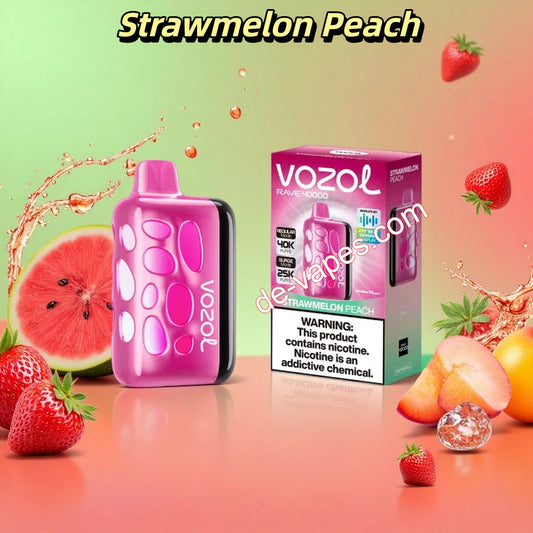 Strawmelon Peach Vozol Rave 40000 Vape
