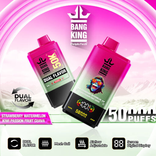 Bang King 50000 Puffs Disposable Vape-Strawberry Watermelon/Kiwi Passion Fruit Guava