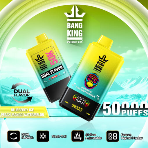 Bang King 50000 puffs - Blueberry Ice/Peach Mango Watermelon