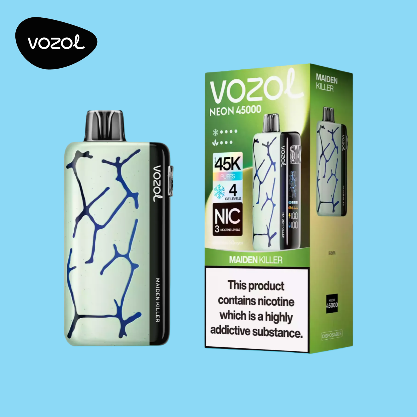 Vozol Vape Neon 45000 Puffs Maiden Killer