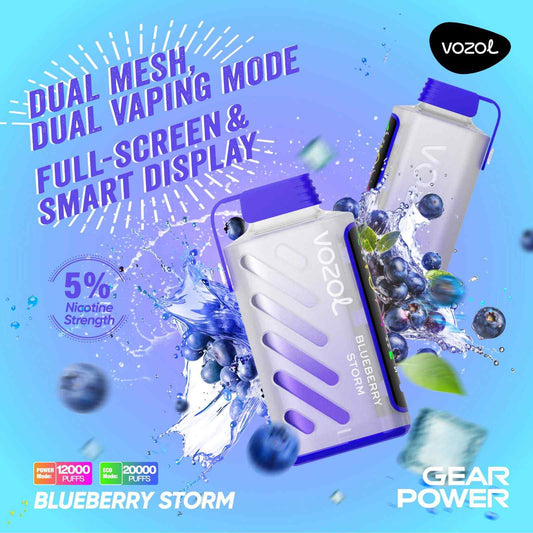 Blueberry Storm VOZOL Gear Power 20000 Puffs Dual-Mode Einweg-Vape