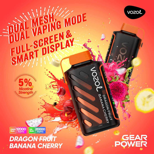 Vozol Gear Power 20000  - Dragon Fruit Banana Cherry