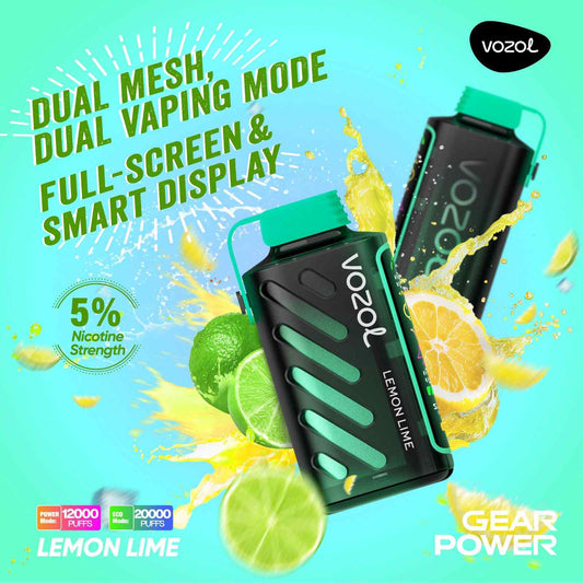 Vozol Gear Power 20K Dual Mode Elektronische Einwegzigarette - Lemon Lime