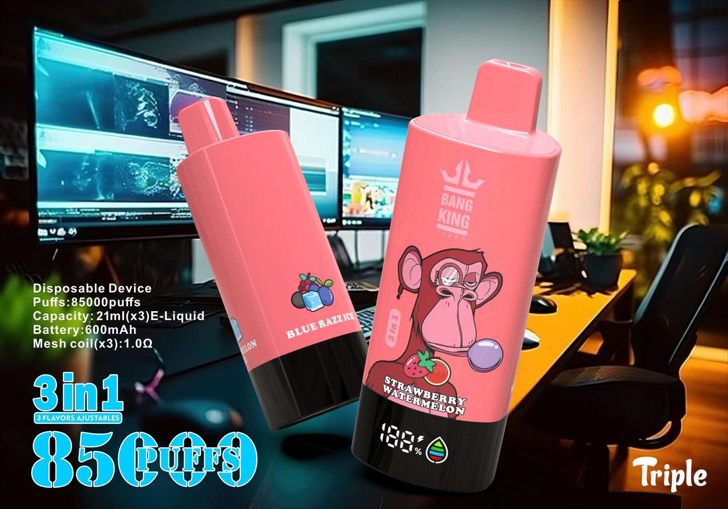 Bang King Triple 85K 3-in-1 Einweg-Vape