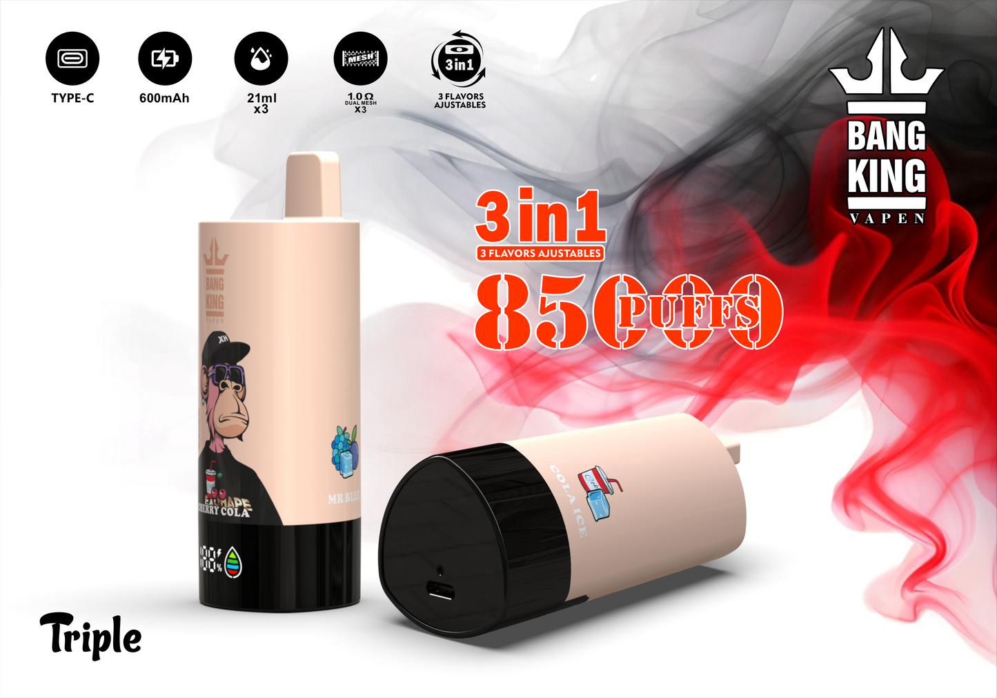 Bang King Triple 85K 3-in-1 Einweg-Vape
