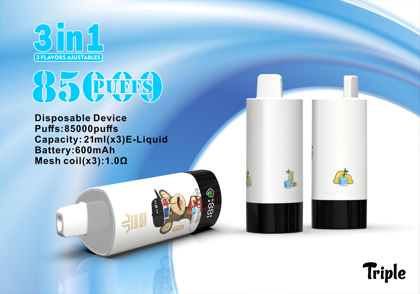 Bang King Triple 85K 3-in-1 Einweg-Vape