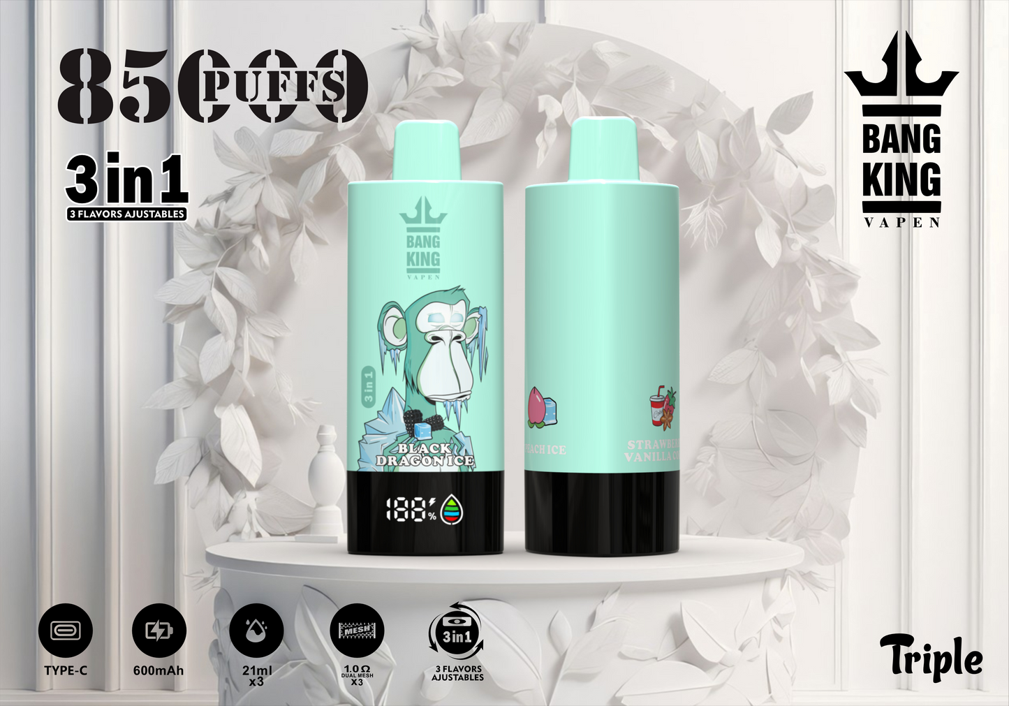 Bang King Triple 85K 3-in-1 Einweg-Vape