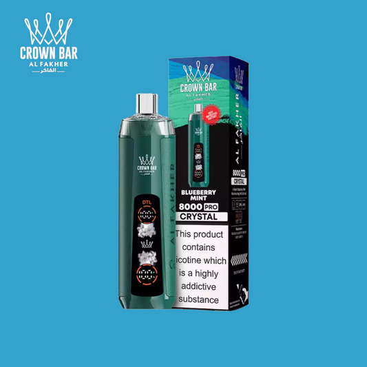 Blueberry Mint Al Fakher 8000 Crown Bar Vape 