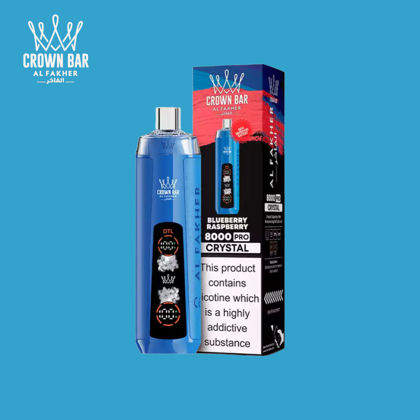 Blueberry Raspberry Al Fakher Crown Bar 8000