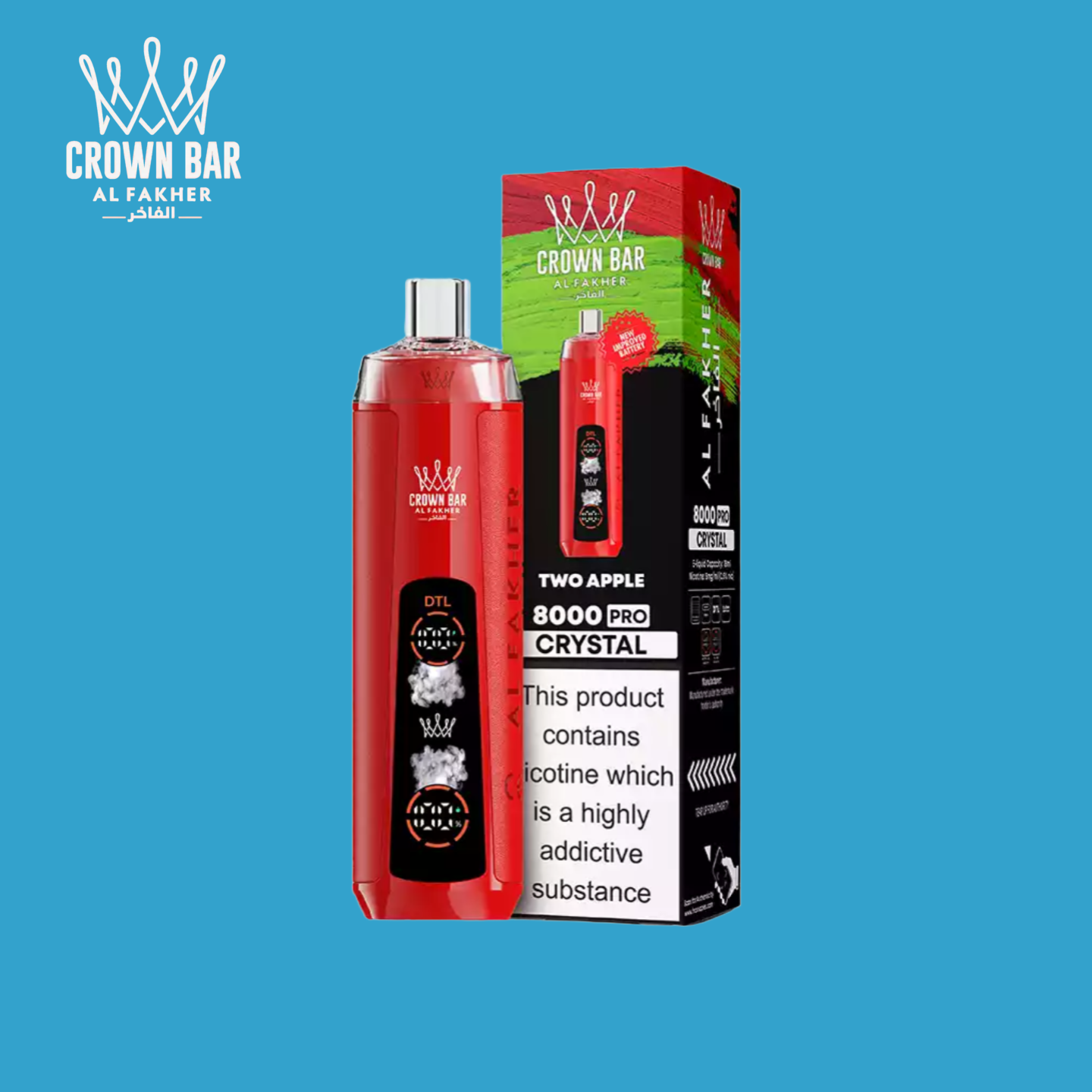 Two Apple Al Fakher Crown Bar 8000 Vape