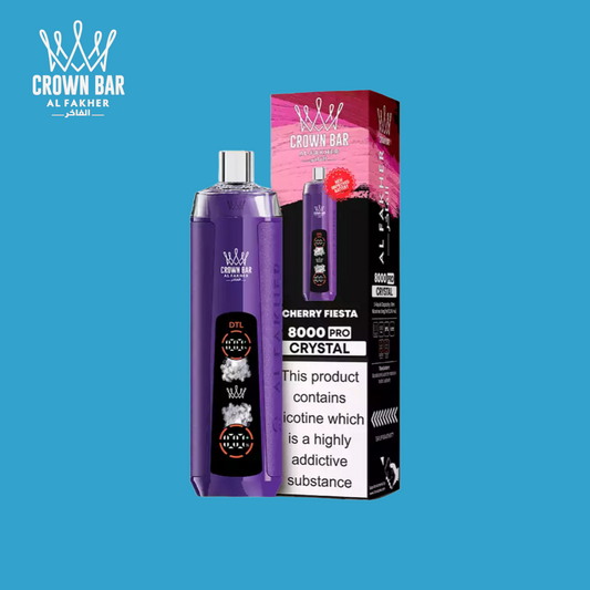 Al Fakher Crown Bar Crystal 8000 Puffs Cherry Fiesta