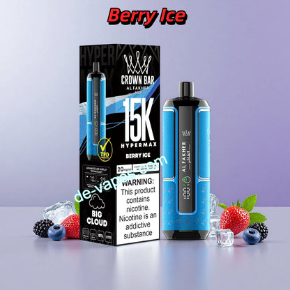 Al Fakher Crown Bar 15K Hypermax - Berry Ice