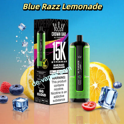 Al Fakher Crown Bar HyperMax 15K  -  Blue Razz Lemonade