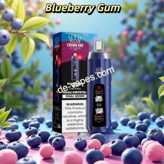 Al Fakher 8000 Crown Bar Vape - Blueberry Gum