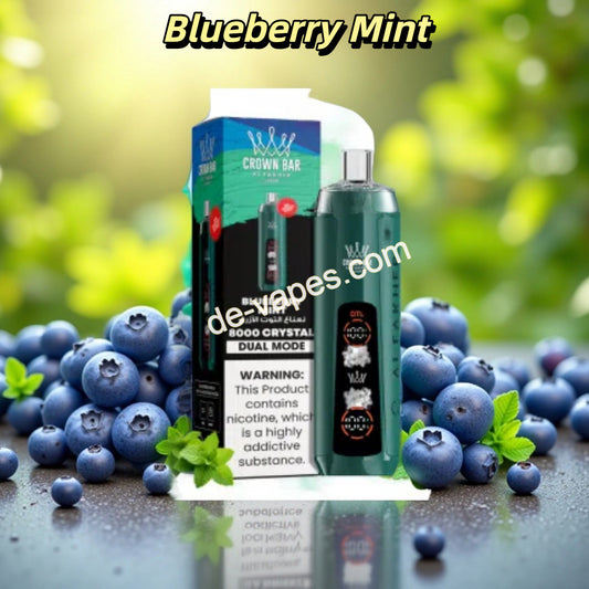 Al Fakher 8000 Crown Bar Vape -  Blueberry Mint