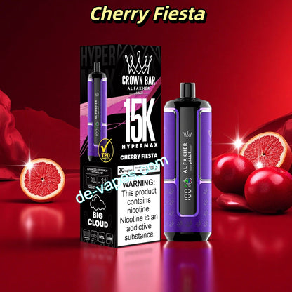 Al Fakher Crown Bar HyperMax 15K  - Cherry Fiesta