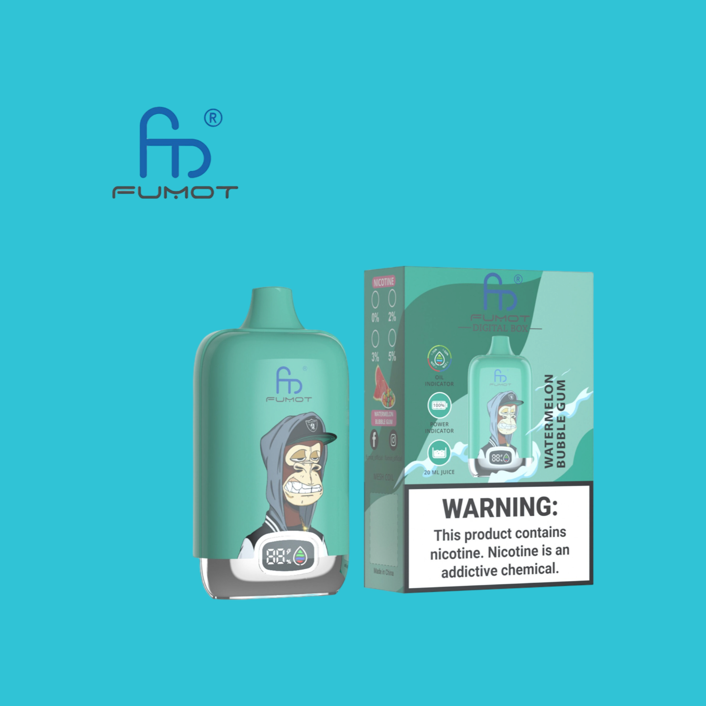 Watermelon Bubblegun Randm Digital Box 12000 Puffs