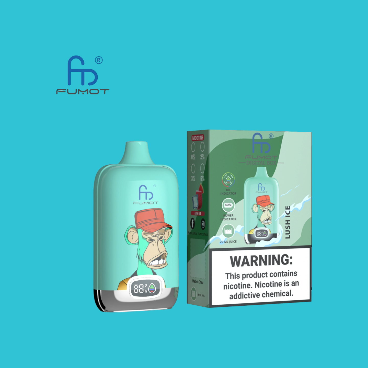 Lush Ice RandM Tornado Vape Digital Box 12K 