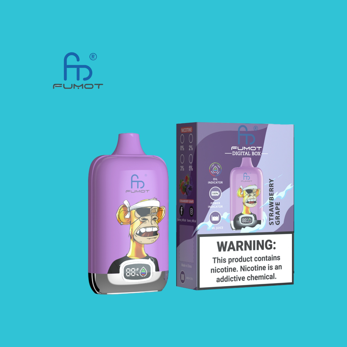 Strawberry Grape Randm Digital Box 12000 Puffs 