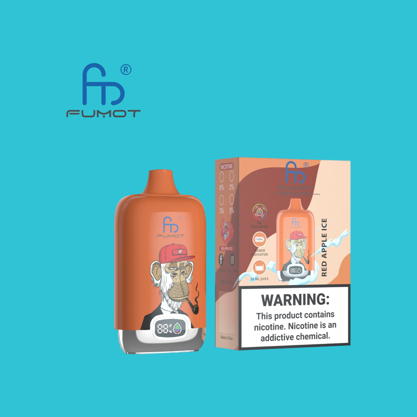 Red Apple Ice Randm Digital Box 12000 Puffs