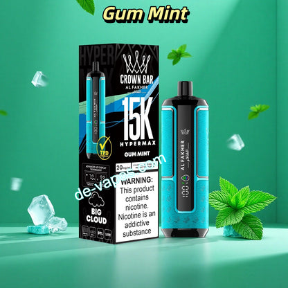 Al Fakher Crown Bar HyperMax 15000 - Gum Mint