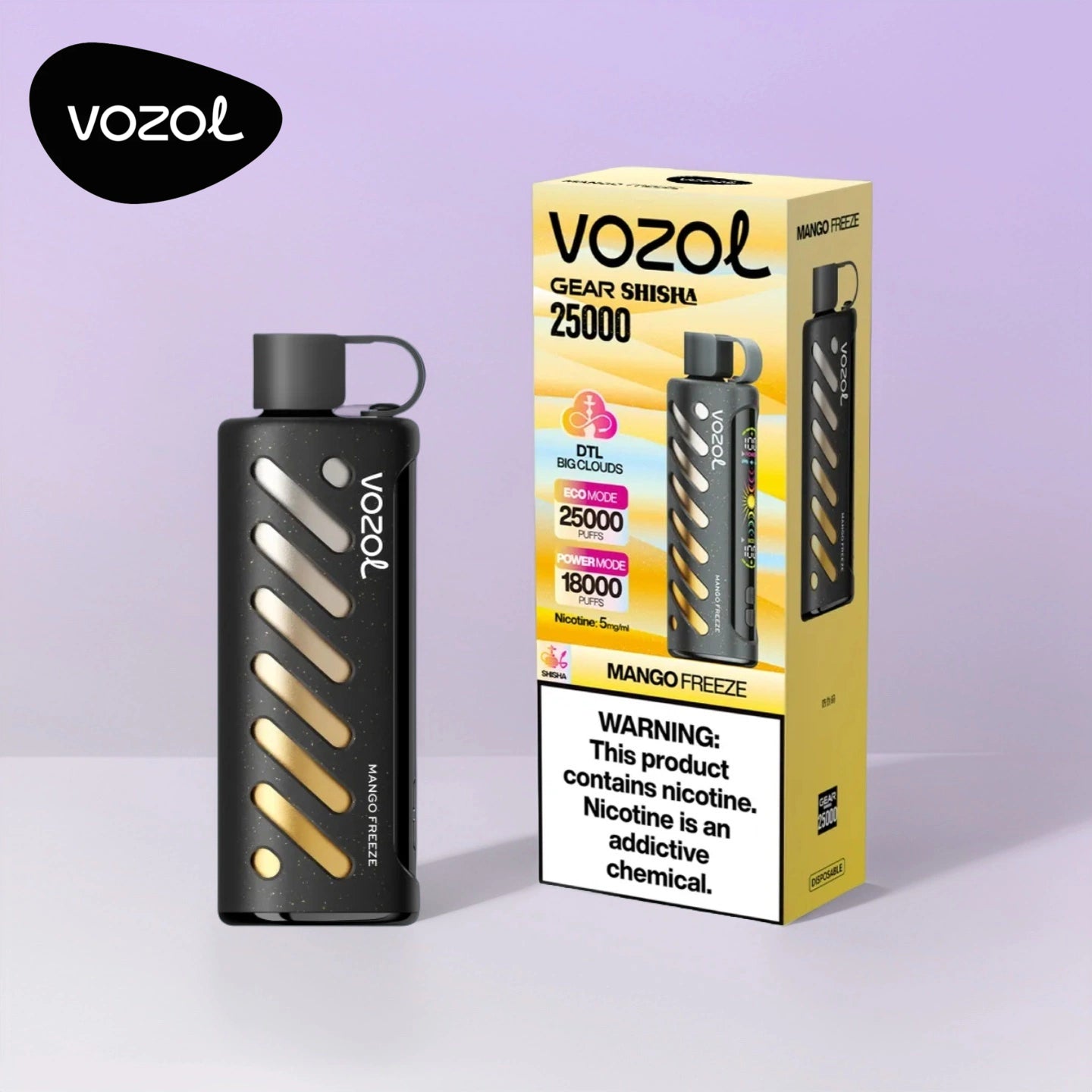 Mango Freeze Vozol Gear Shisha 25000 Puffs