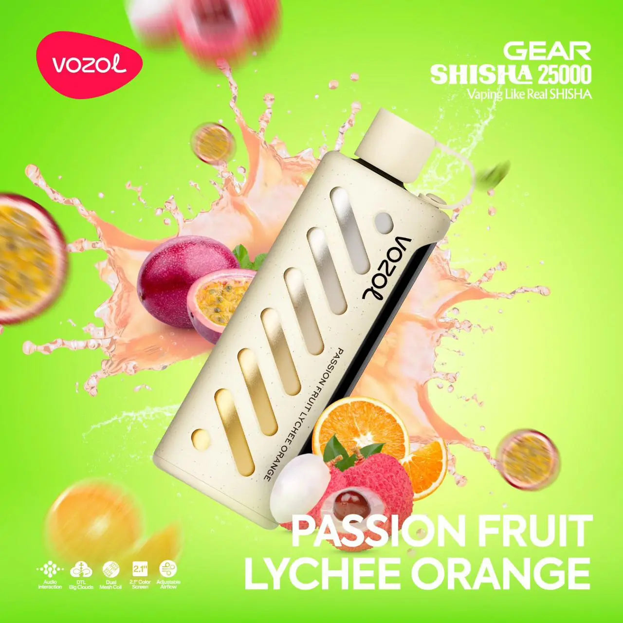 Vozol Gear Shisha 25K - Passion Fruit Lychee Orange