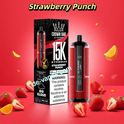 Al Fakher Crown Bar HyperMax 15K - Strawberry Punch