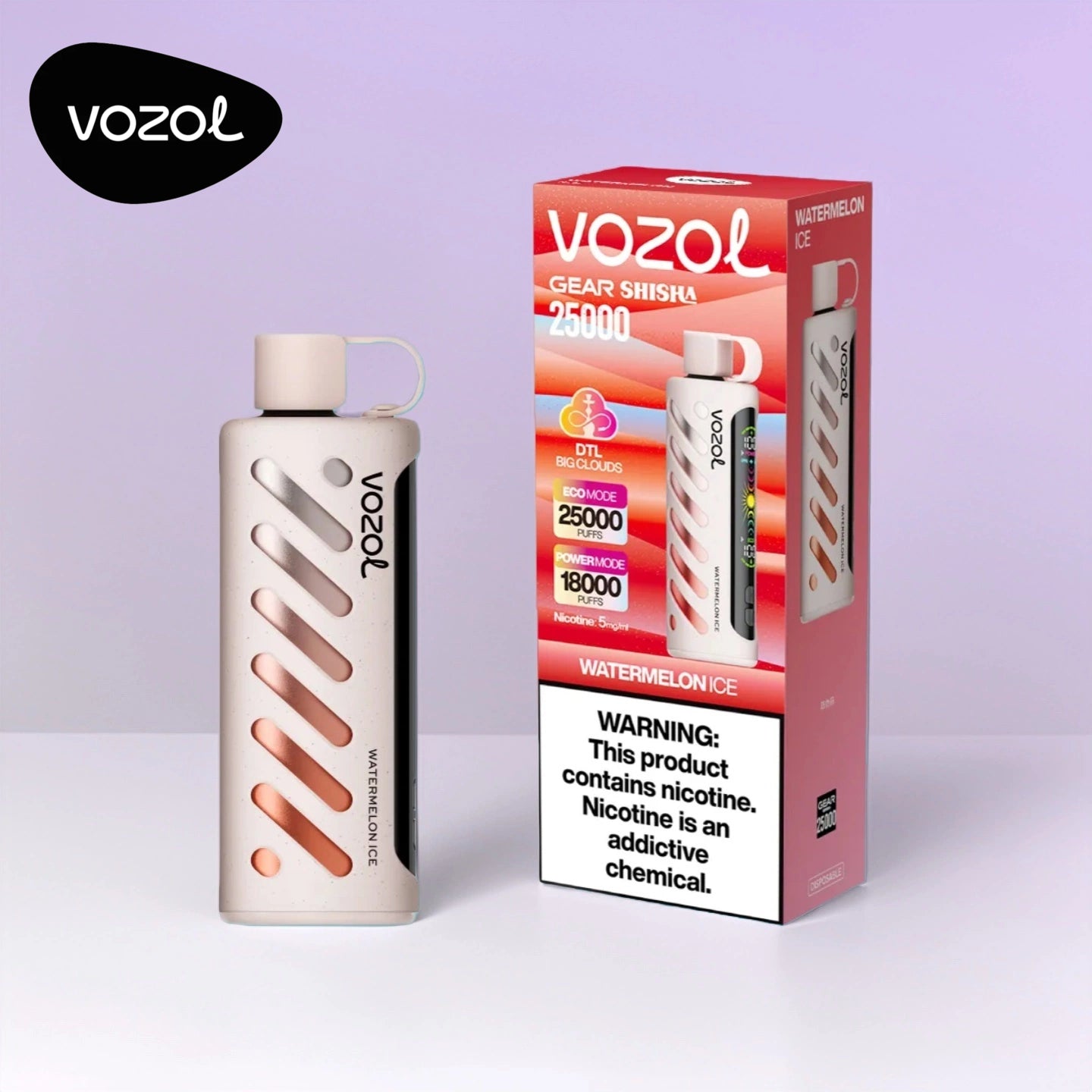 Wassermeloneneis Vozol Gear Shisha 25K Dual-Mode Einweg-Vape